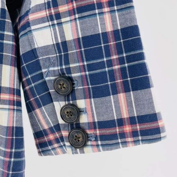 HOLLISTER TATAN PLAID Size Med Retail $79 Bettys Blue Blazer - Picture 7 of 9